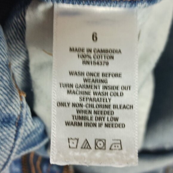 Aeropostale Womens Mom Jean Distressed Denim Blue Size 6 Thrashed Front - Picture 4 of 12